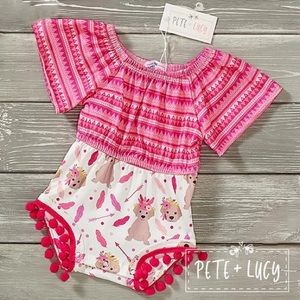 Boho Dog Girls Infant Romper by Pete + Lucy